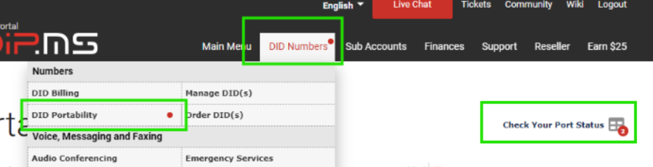 Complete the porting process via Customer Portal